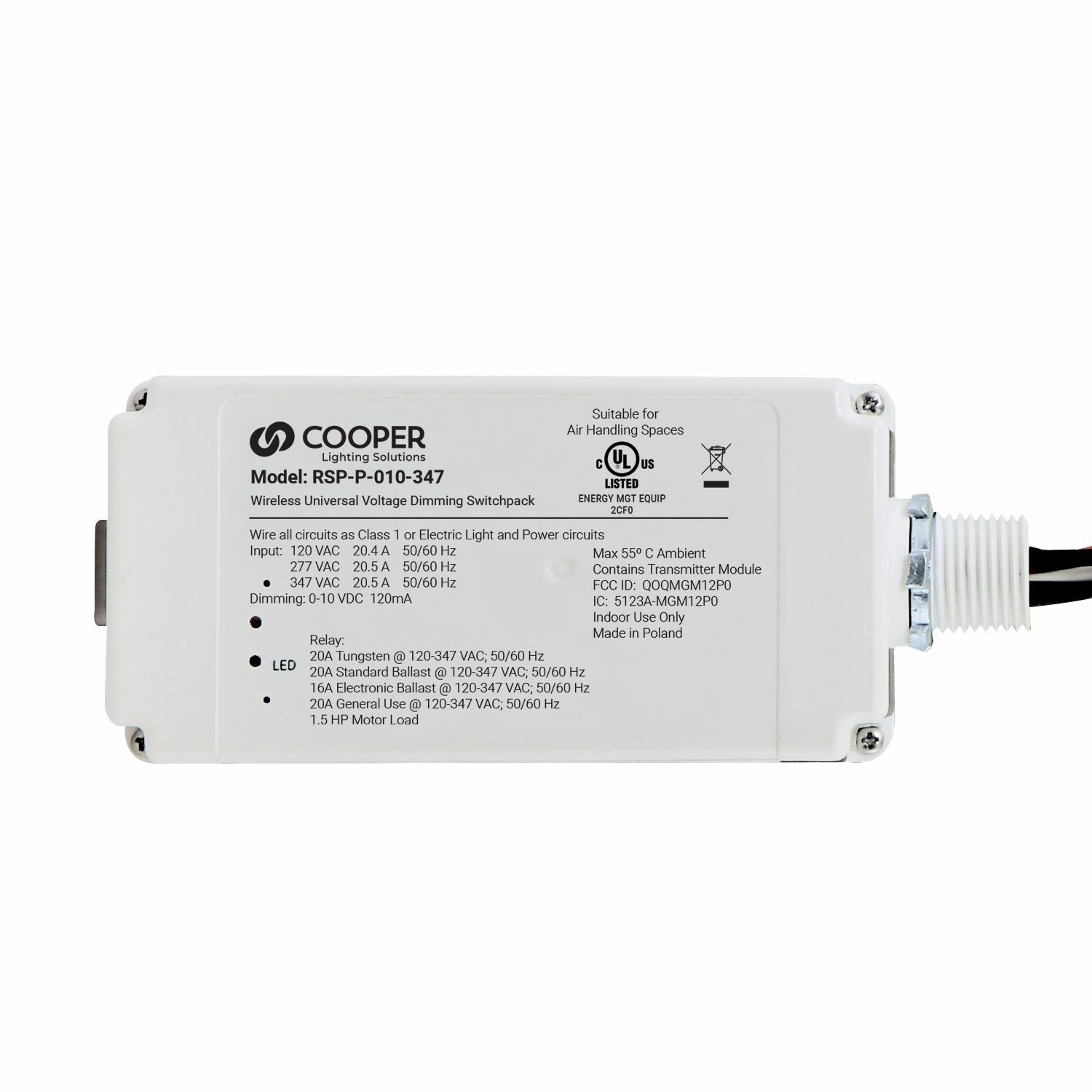 Wireless Universal Voltage Dimming Switchpack 20 amp.
