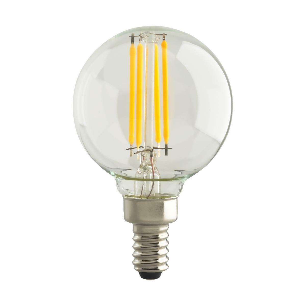 5.5-Watt G16 LED Lamp - Clear Candelabra Base 2700K 120 Volts 2-Pack