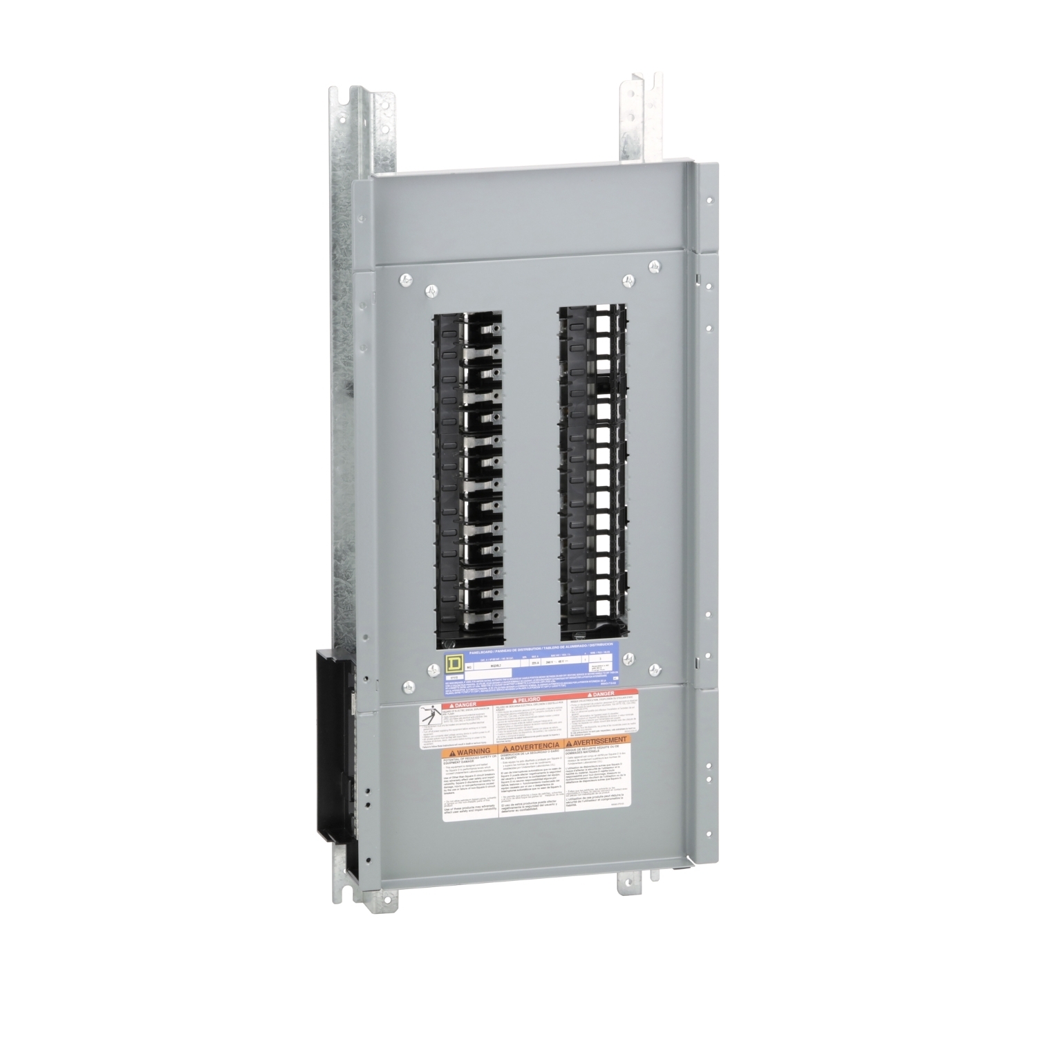 Panelboard interior, NQ, main lugs, 225A, Al bus, 30 pole spaces, 1 phase, 3 wire, 240VAC, 48VDC