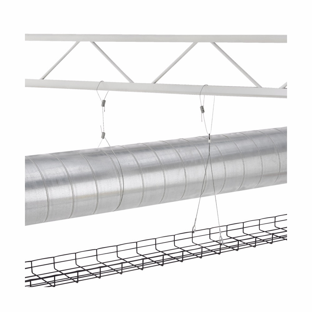 Eaton B-Line series hanging system, Uncoated galvanized, KwikWire wire rope, Wire rope construction type 7 x 7, 3/32" wire max