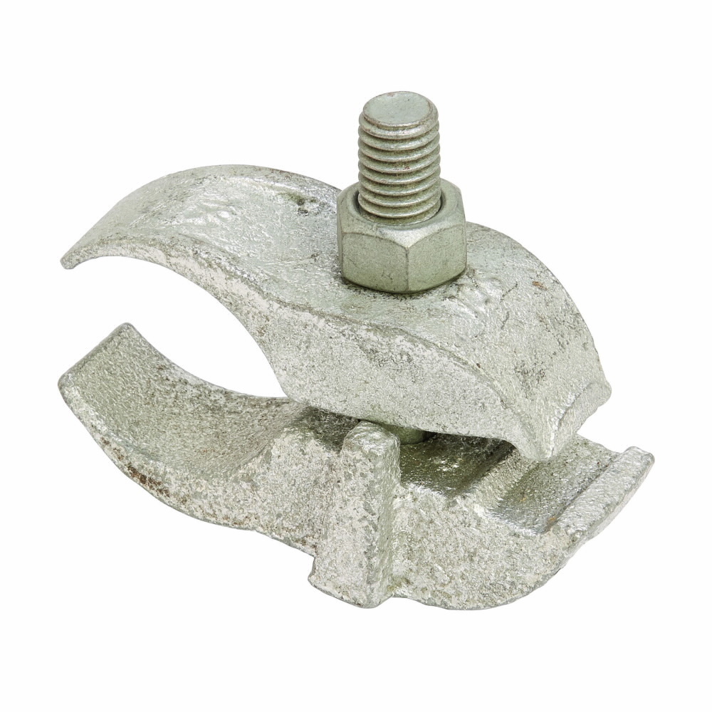 Eaton B-Line series pipe clamp, 1" H x 1" D, Malleable iron, Parallel pipe clamp