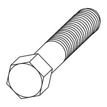 Eaton B-Line series hex head cap screw, 1.5" H x 0.25" D, Steel, Electro-plated
