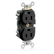 15 Amp, 125 Volt, Modular Duplex Receptacle, Slim Hospital Grade, Black