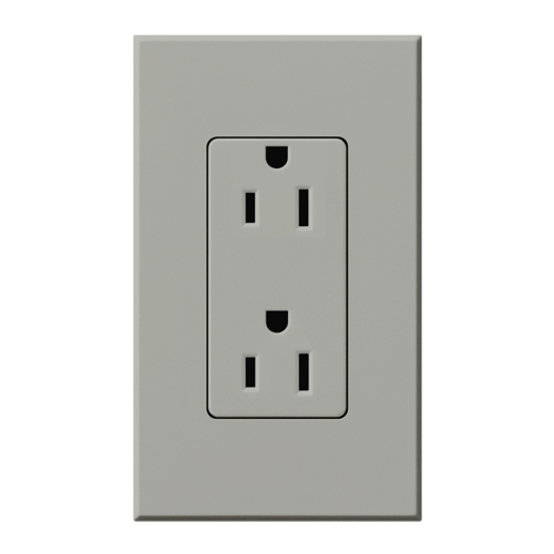 Duplex 15 A receptacle, tamper resistant, 125V/15A in gray