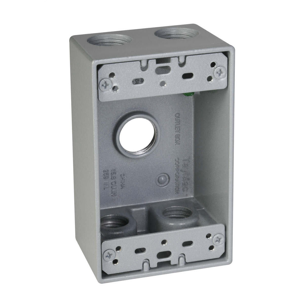 1-Gang 5-Hole 1/2 in. Outlet Box - Silver
