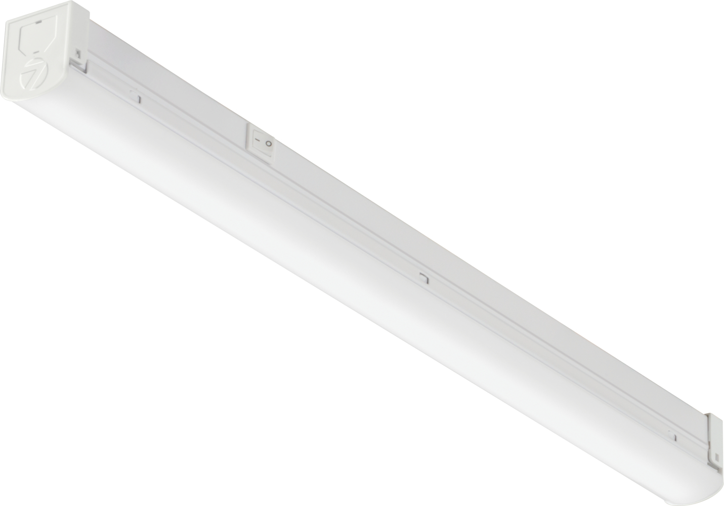 The Lithonia Lighting basic 2-foot, non-dimming, dry location linkable strip light mounts to ceiling or wall horizontal/vertical. It is the basic solution for task lighting, restrooms, under/over cabinet, storage closets and displays.