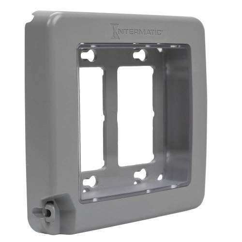 Low-profile, plastic, in-use weatherproof cover, double gang, 16-configurations, gray