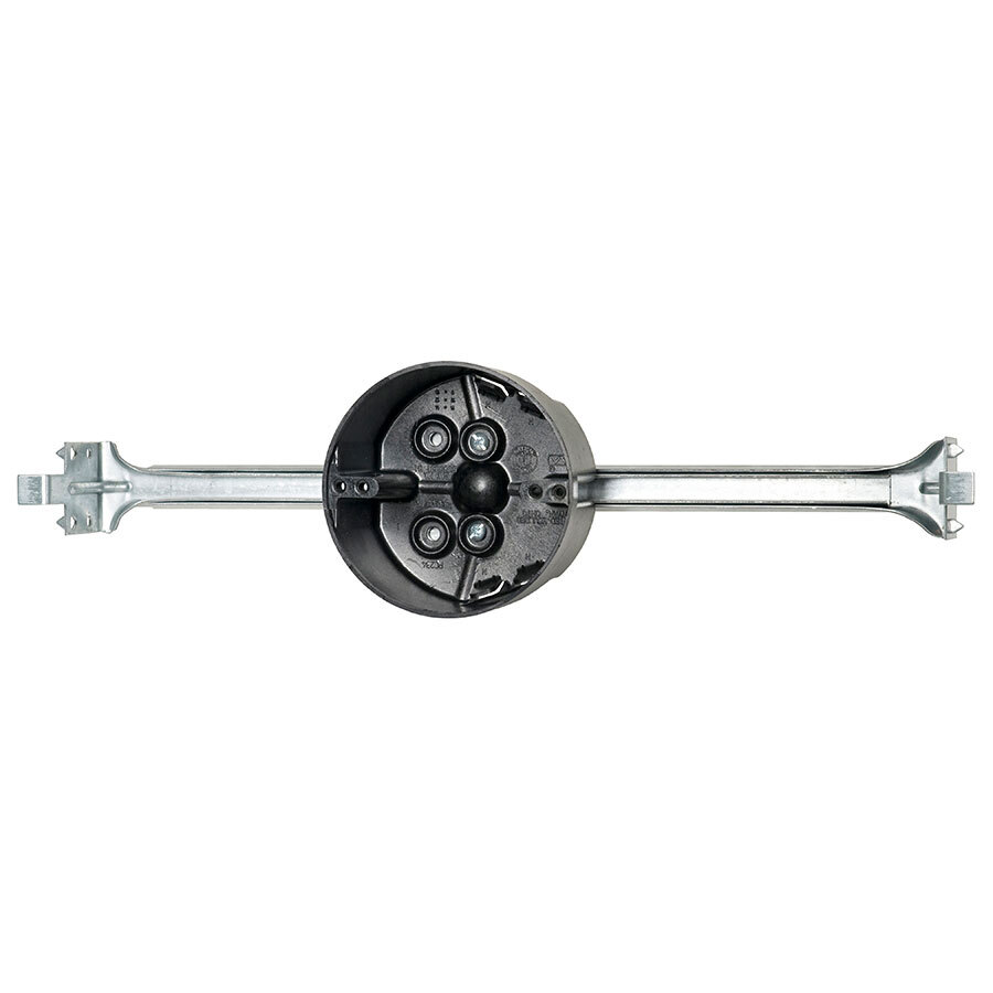 4 in. Diameter, Ceiling/Fixture Box with Bar Hanger and Speed Clamps, Non-Metallic