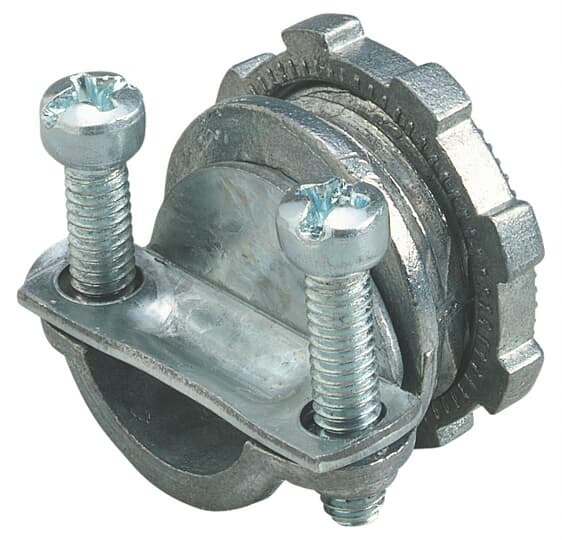 Connector, Clamp-Type, Conduit Size 3/8 Inch, Clamping Range 0.18 Inch - 0.64 Inch, Width 1.20 Inch, Die Cast Zinc