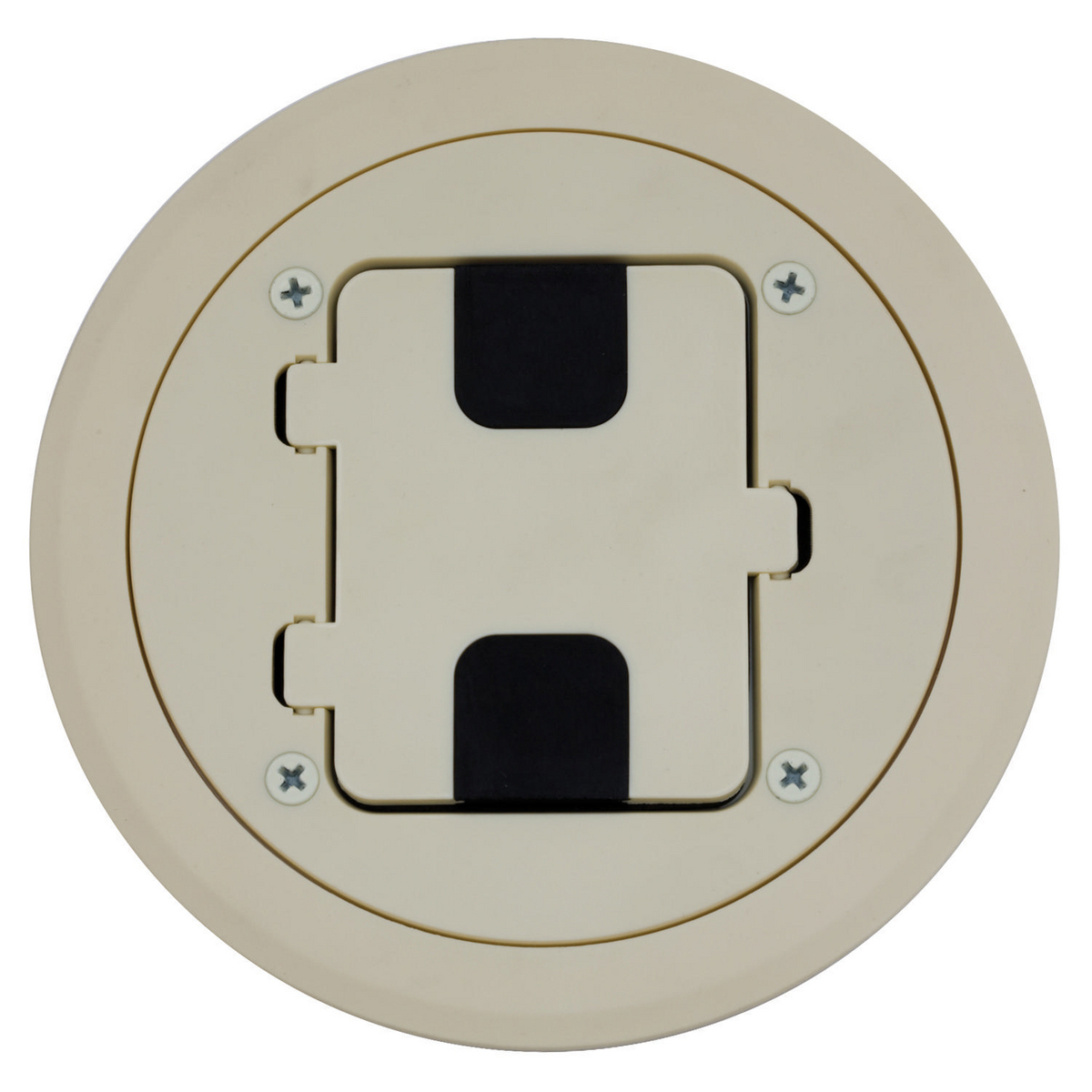 Hubbell Wiring Device Kellems, Floor and Wall Boxes, Door Only forRF400, Non-Metallic, Almond
