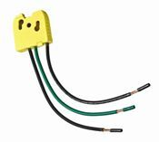 20 Amp, 347 Volt Max, 90 Degree Angled Modular Wire Lead Assembly, with 6" Solid #12 THHN 90C Wire Leads, Single Pole 3-Wire, Yellow