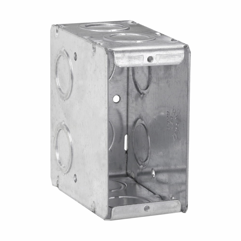 Eaton Crouse-Hinds series Masonry Box, (2) 1/2", (2) 3/4", 3-1/2", (2) 1/2", (2) 3/4", Steel, Single-gang, (2) 1/2", (2) 3/4", 22.0 cubic inch capacity