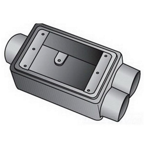OZ-Gedney Type FDCC Deep Cast Device Box, Number Of Outlet: 3, Gray Iron, Size: 1/2 IN, Ridge Top Construction, Cable Entry: (3) 1/2 IN Hubs, 28 CU-IN Capacity, No, 2-15/16 IN Width, 3-1/16 IN Depth, 4-11/16 IN Height, Finish: Zinc Electroplated With Aluminum Enamel, Third Party Certification: UL File Number E-18095, CSA 009795, Applicable Third Party Standards: UL 514A, CSA C22.2 No.18, Federal Specification A-A-50563, NEMA : FB-1, For Rigid Conduit And IMC