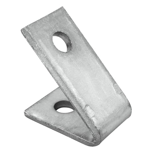 Two hole Steel Closed Angle Fitting with SilverGalv finish.