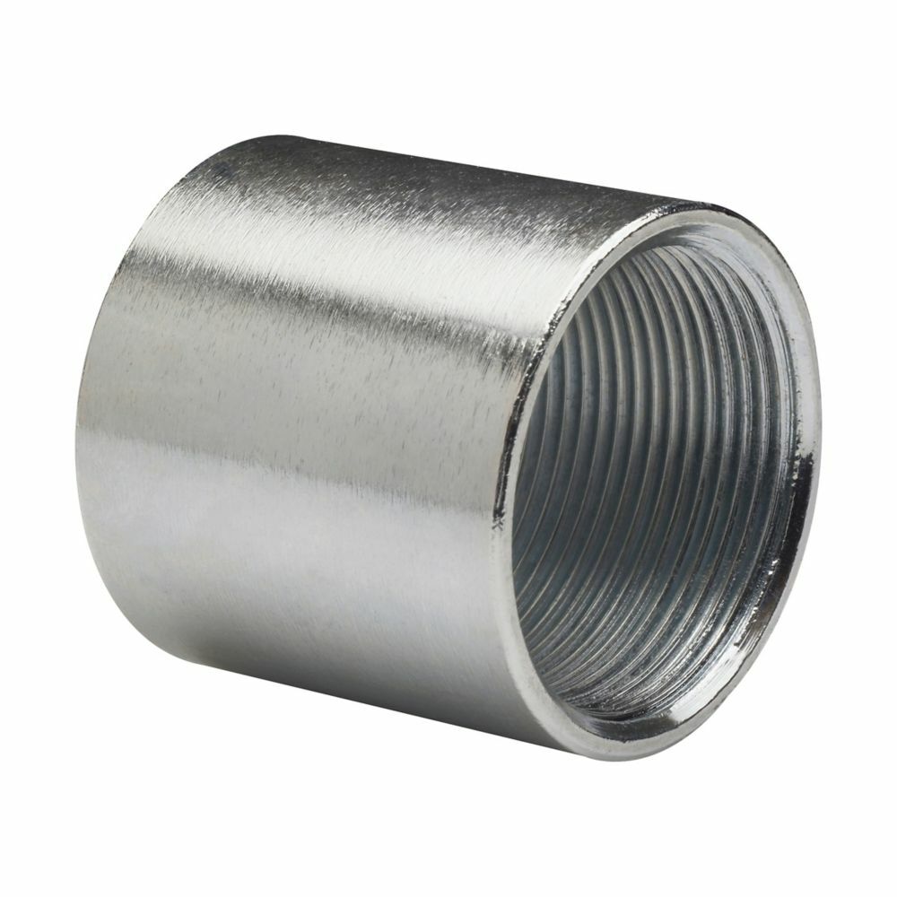 Eaton Crouse-Hinds series rigid conduit coupling, Rigid/IMC, Steel, 1-1/2"