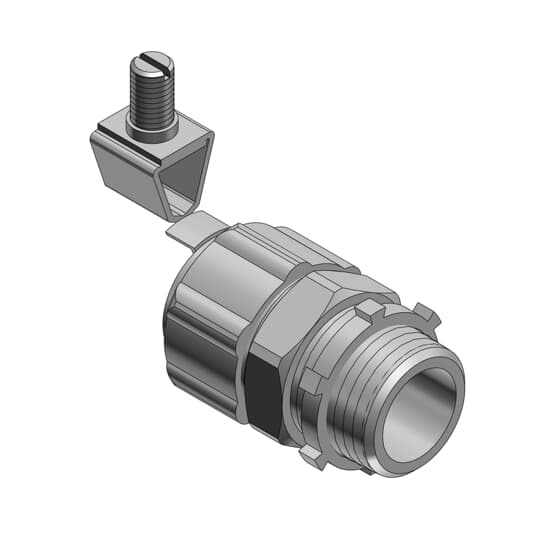 1-1/4 Inch Steel External Bonding Liquidtight Connector, Grounded, Non-insulated
