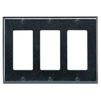 3-Gang Midway Size High Impact Thermoplastic Decora Wallplate, Black