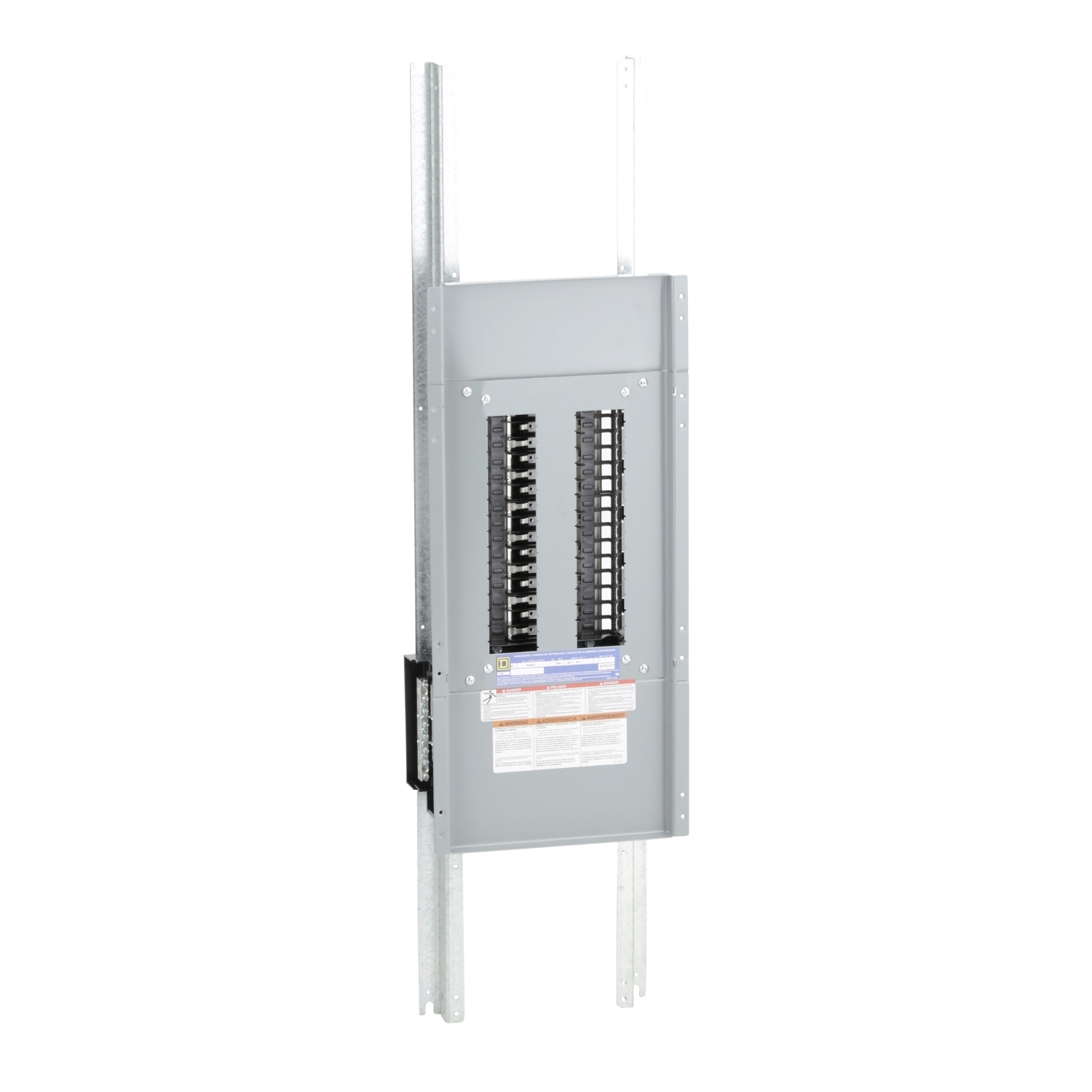 Panelboard interior, NQ, main lugs, 400A, Cu bus, 30 pole spaces, 1 phase, 3 wire, 240VAC, 48VDC