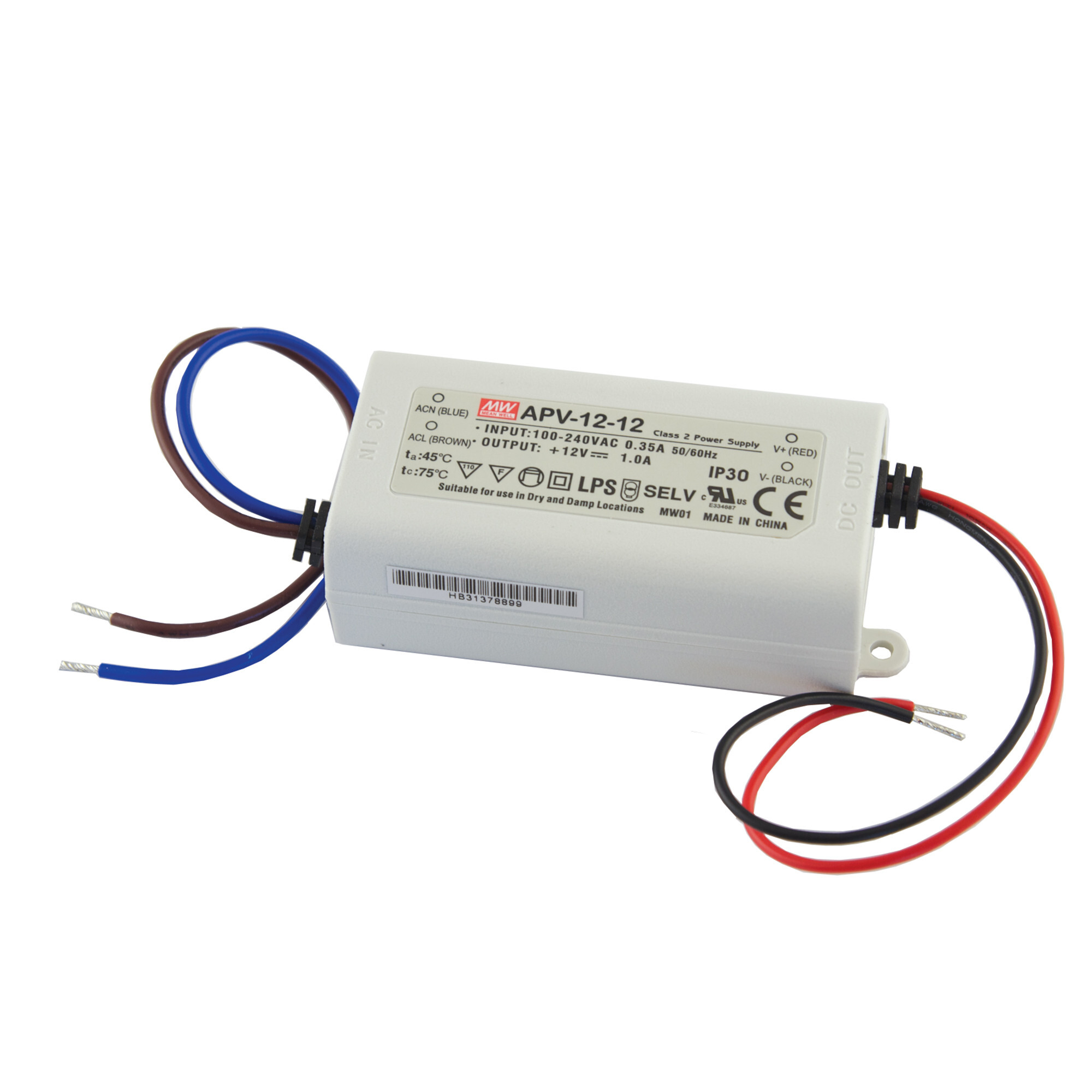 DI-0941 Constant Voltage LED Driver, 12V DC, 12W, Class 2