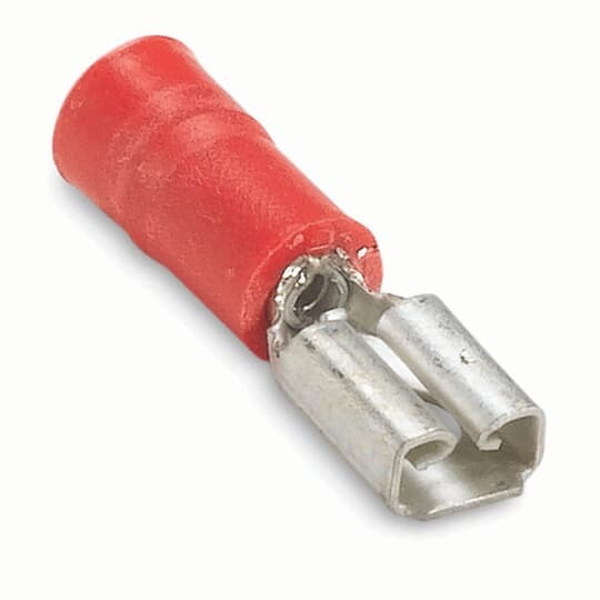 Insulated Vinyl Female - 250 Series Disconnects for Wire Range 22-16, Red, Canister