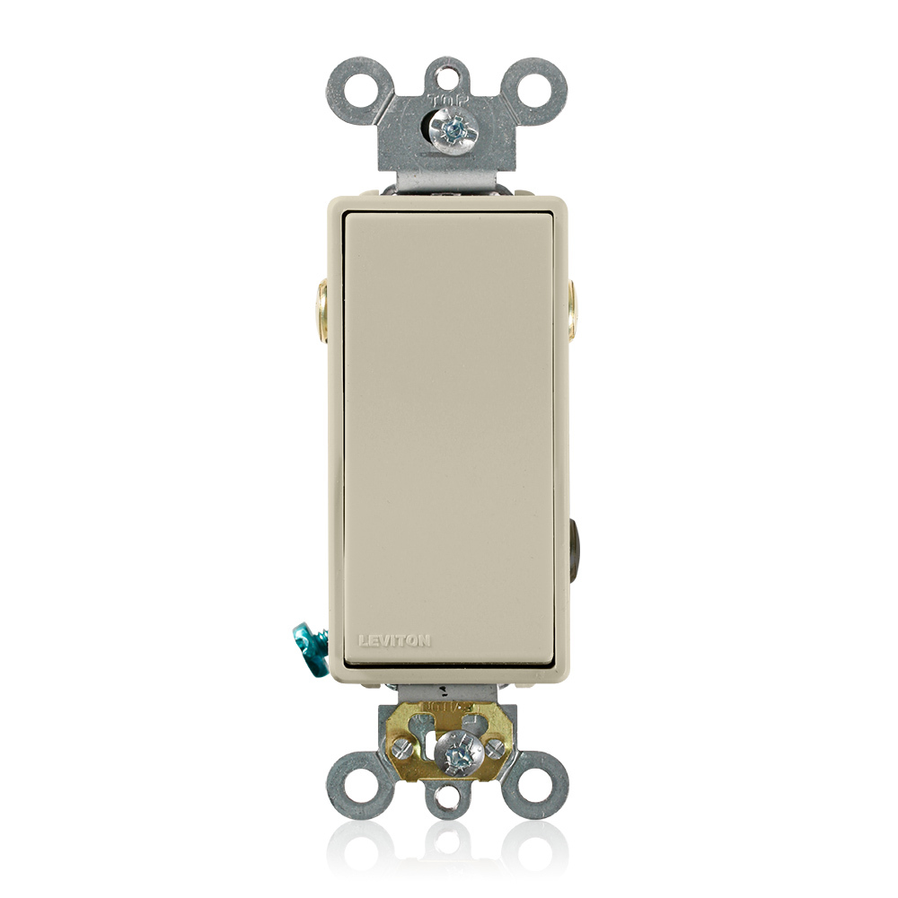 20 Amp, 120/277 Volt, Decora Plus Rocker 3-Way AC Quiet Switch, Commercial Grade, Ivory