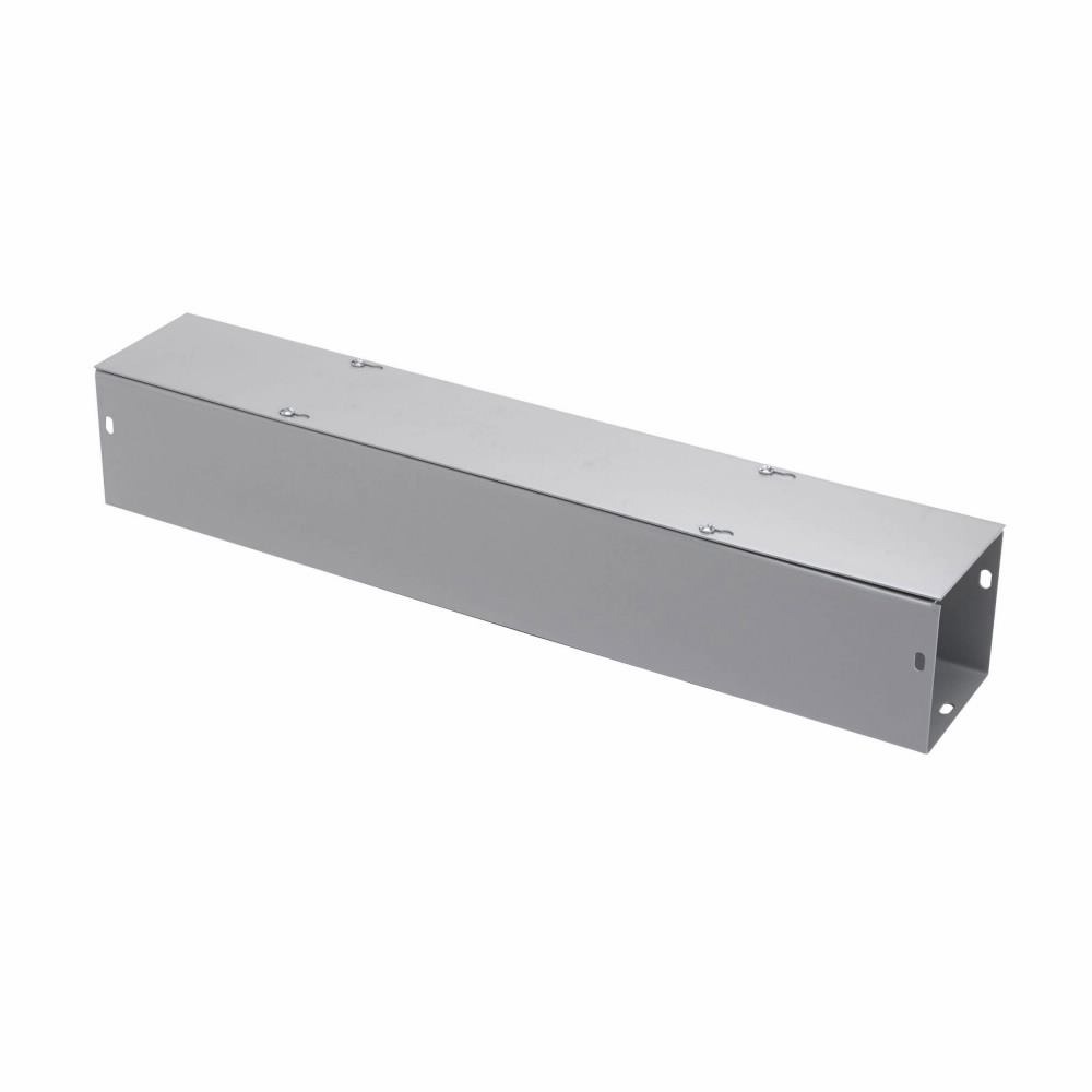 Eaton B-Line series wiring trough, 10" height, 120" length, 10" width, G NK wireway, Thru holes, No knockouts, Screw cover, NEMA 1, Steel, Plated screws, ANSI 61 gray, 14 gauge