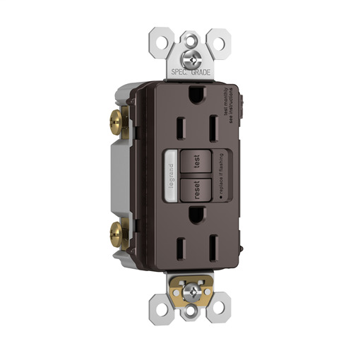 15A 125V Self Test Tamper Resistant GFCI with Nightlight Dark Bronze