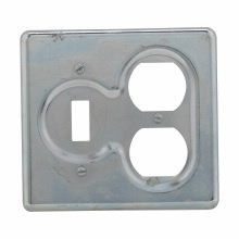 Eaton Crouse-Hinds series S Series snap switch cover, Sheet steel, Two-gang, For flush general use snap switches with square handles