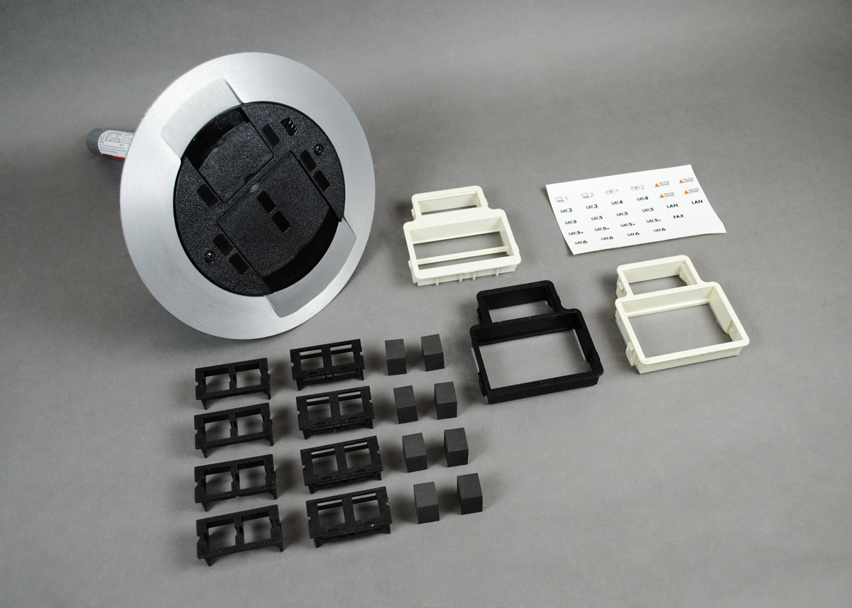 FLUSH POKE-THRU ASSY/BK/TC