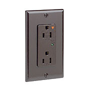 15-Amp, 125-Volt, Decora Plus Duplex Receptacle, Straight Blade, Industrial Grade, Isolated Ground, Surge with Indicator Light, White
