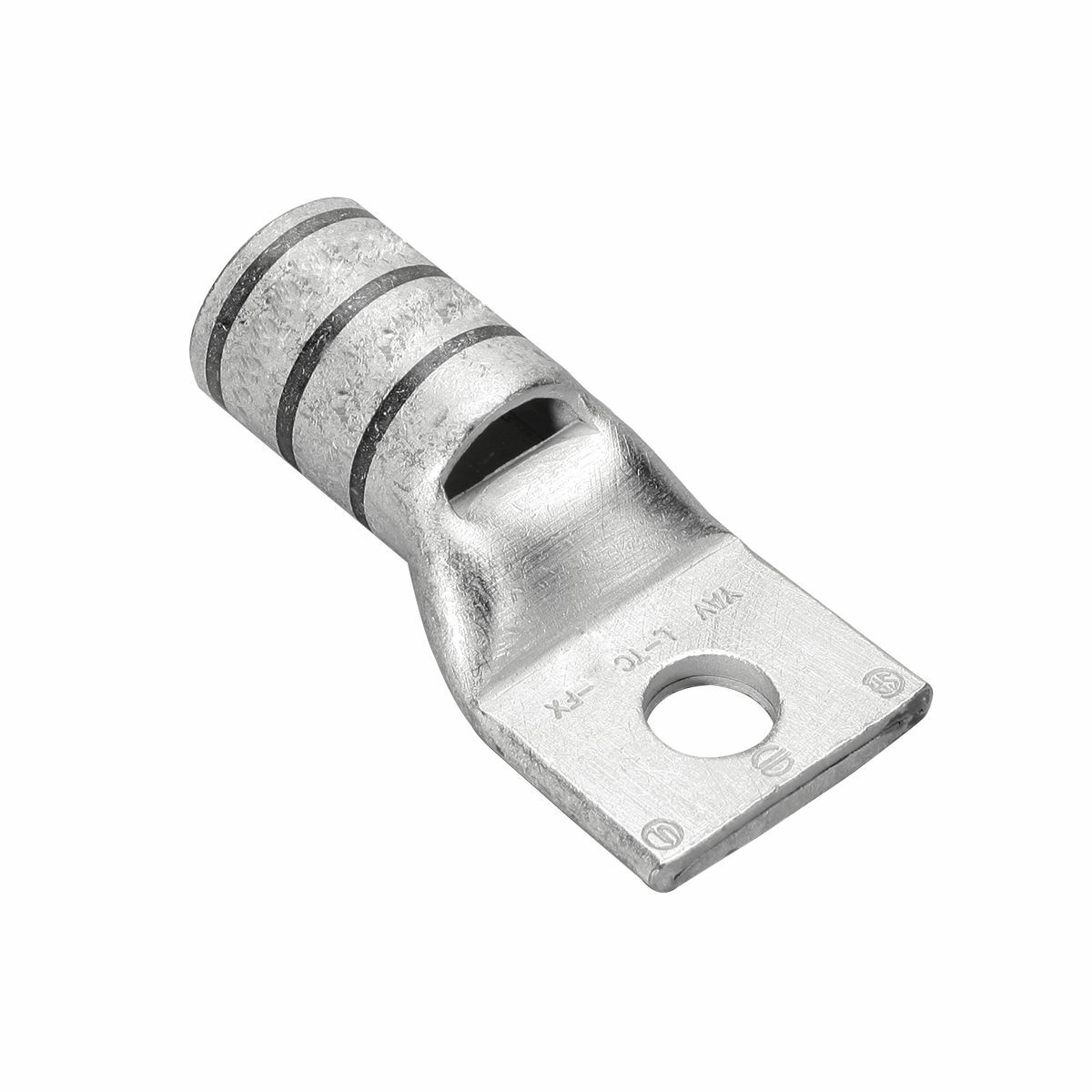 2/0 Flex G,H,I,K,M,DLO, 2/0 AWG CU, One Hole, 1/4 Stud Size,  Standard Barrel, Inspection Window Internal Chamfer, Tin Plated, UL/CSA, 90?C, Up to 35kV, Black Color Code, 13 Die Index.