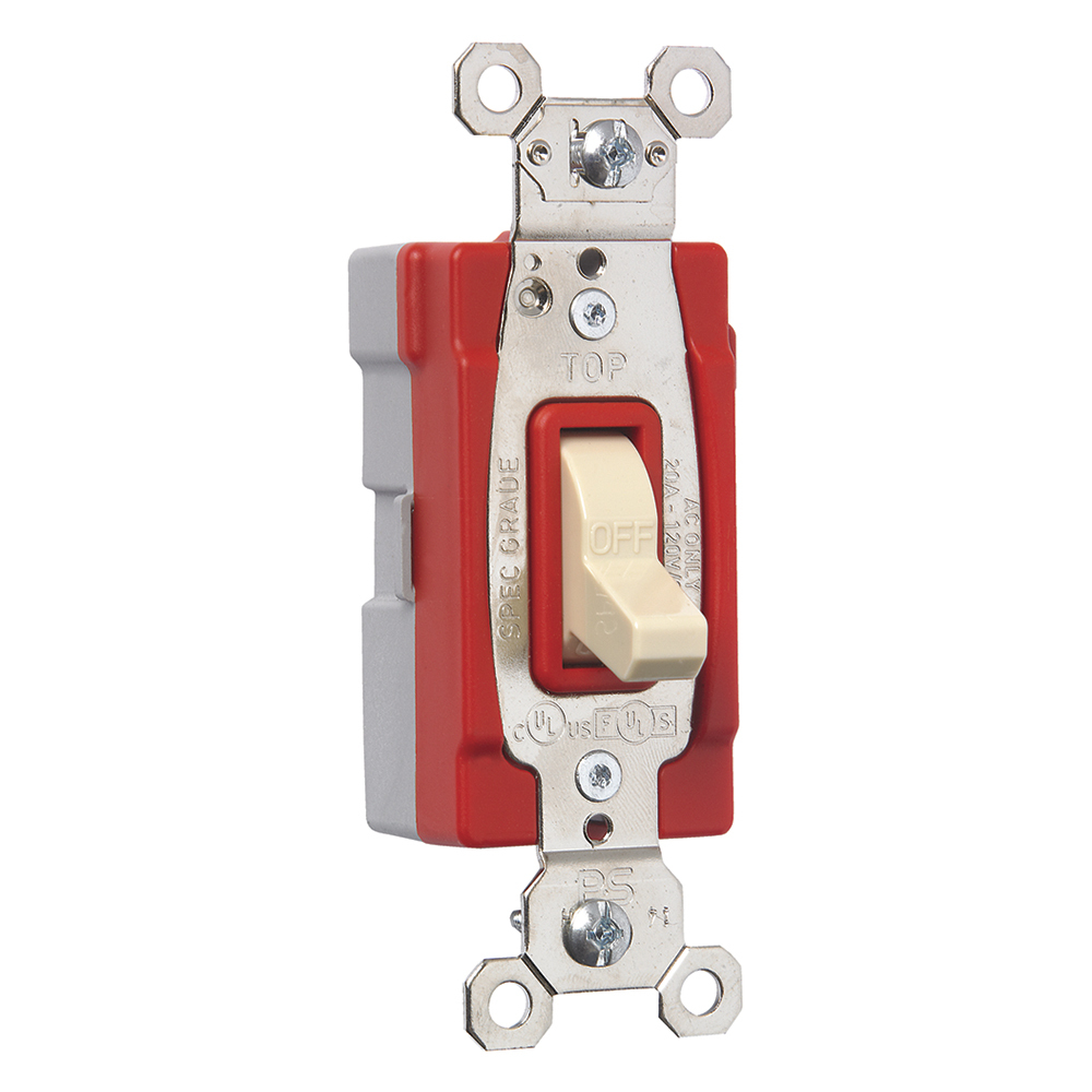 PlugTail Single Pole Toggle Switch, 20amp 120/277vac, Ivory