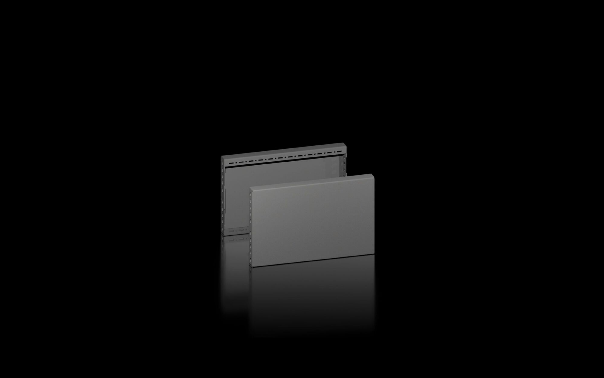 VX base/plinth trim panel, side, H: 200 mm, for D: 500 mm, carbon steel