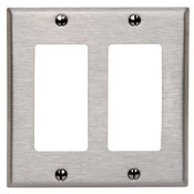 2-Gang Decora/GFCI Device Decora Wallplate, Device Mount, Stainless Steel