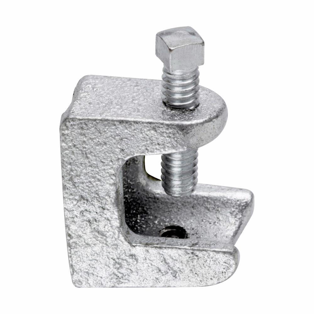 Eaton Crouse-Hinds series rigid/IMC beam clamp/insulator support, 2" base size, 7/8" jaw opening size, Malleable iron, 3/8"-16 tapped holes