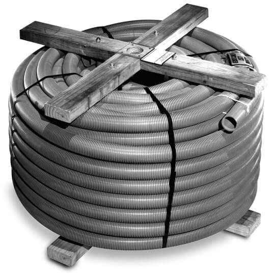 3 Inch P and C Flex Gray Non-Metallic Corrugated Flexible Conduit On Edge Brace Reel, Length - 250 Feet