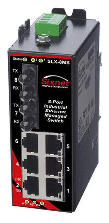 SLX-8MS Managed Industrial Ethernet Switch, ST 4km
