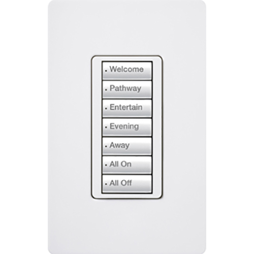 Lutron RadioRA 2 seeTouch Wall Mount Designer Keypad, 7 Button Keypad - White
