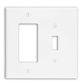 2-Gang 1-Toggle 1-Decora/GFCI Combination Wallplate, Midway Size, Light Almond