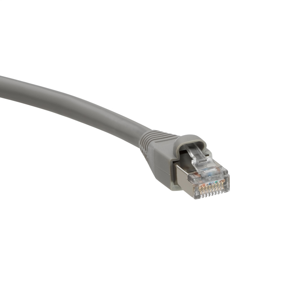 Cat 5e shielded patch cord, color grey, 10 ft long, grey