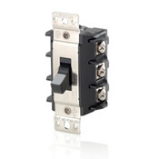 30 Amp, 600 Volt, Three-Pole, 3 Phase AC Motor Starter, Suitable as Motor Disconnect, Short Toggle, Industrial Grade, Non-Grounding, Black