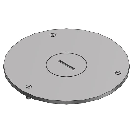 Cover Plate for Flush Service Floor Boxes, 2-13/16 Inch Diameter, 2 Inch UN Plug Size, Aluminum