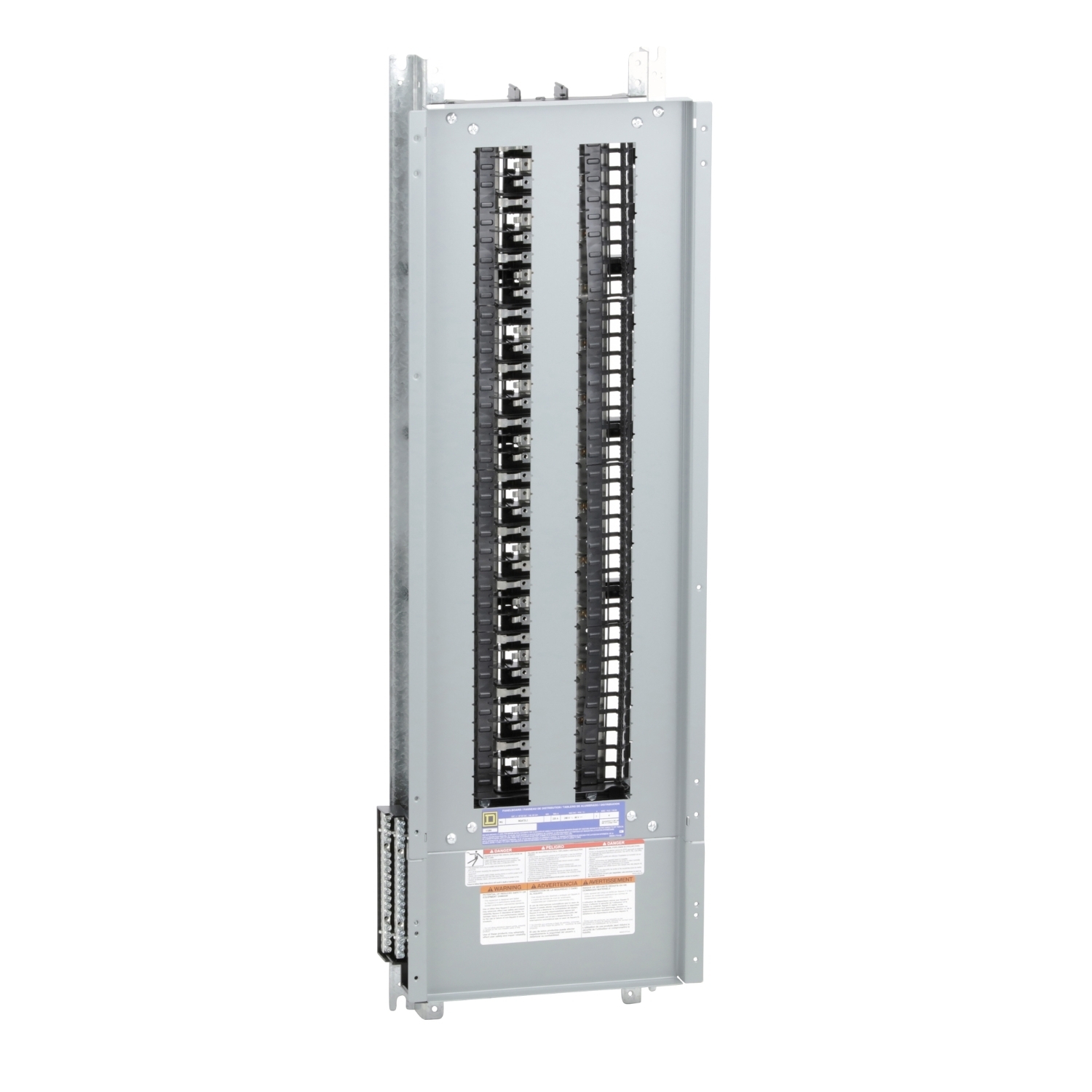 Panelboard interior, NQ, main lugs, 225A, Al bus, 72 pole spaces, 3 phase, 4 wire, 240VAC, 48VDC