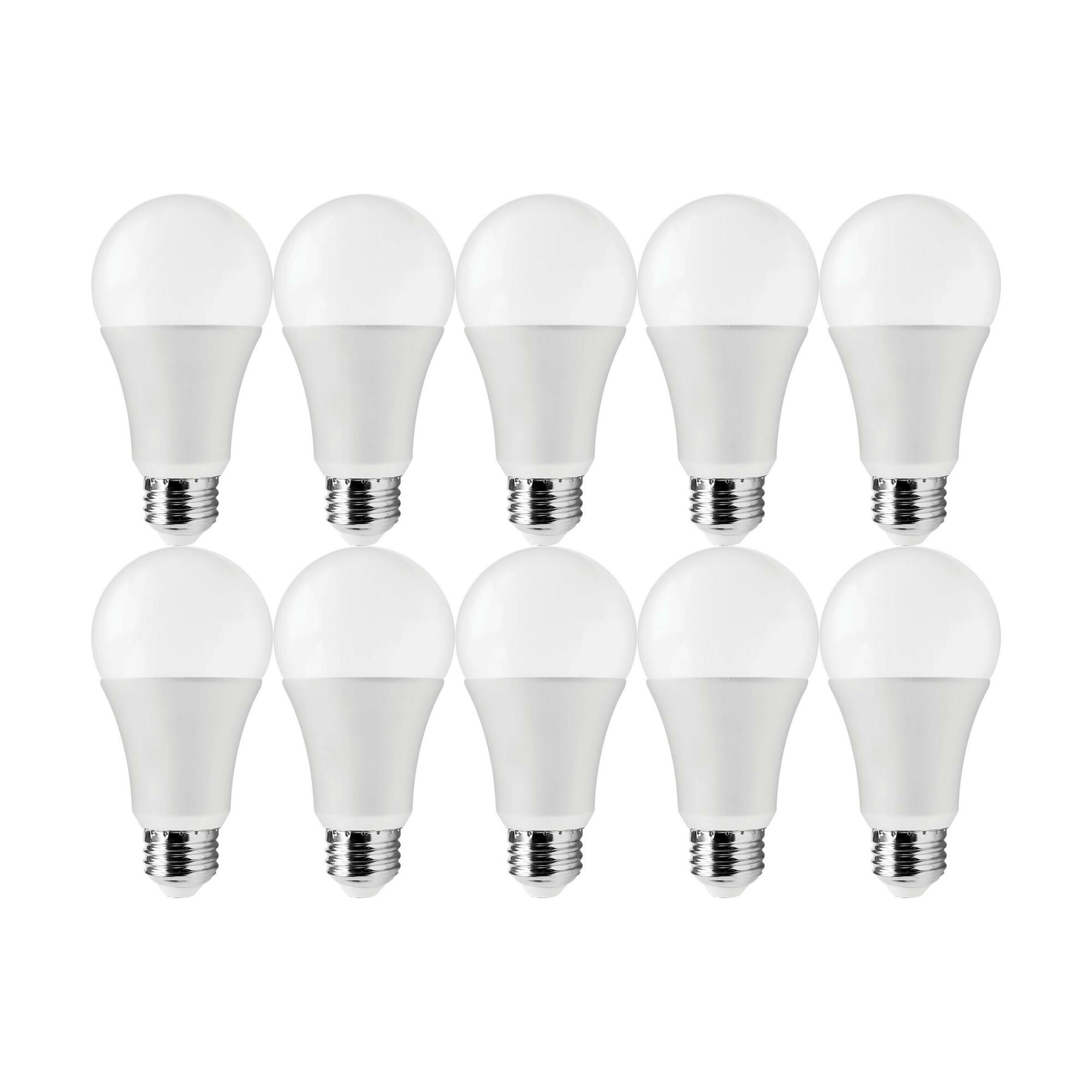 14 Watt A19 LED - 3000K - 100 Watt Replacement - Medium Base - 220 Degree Beam Angle - 10-Pack