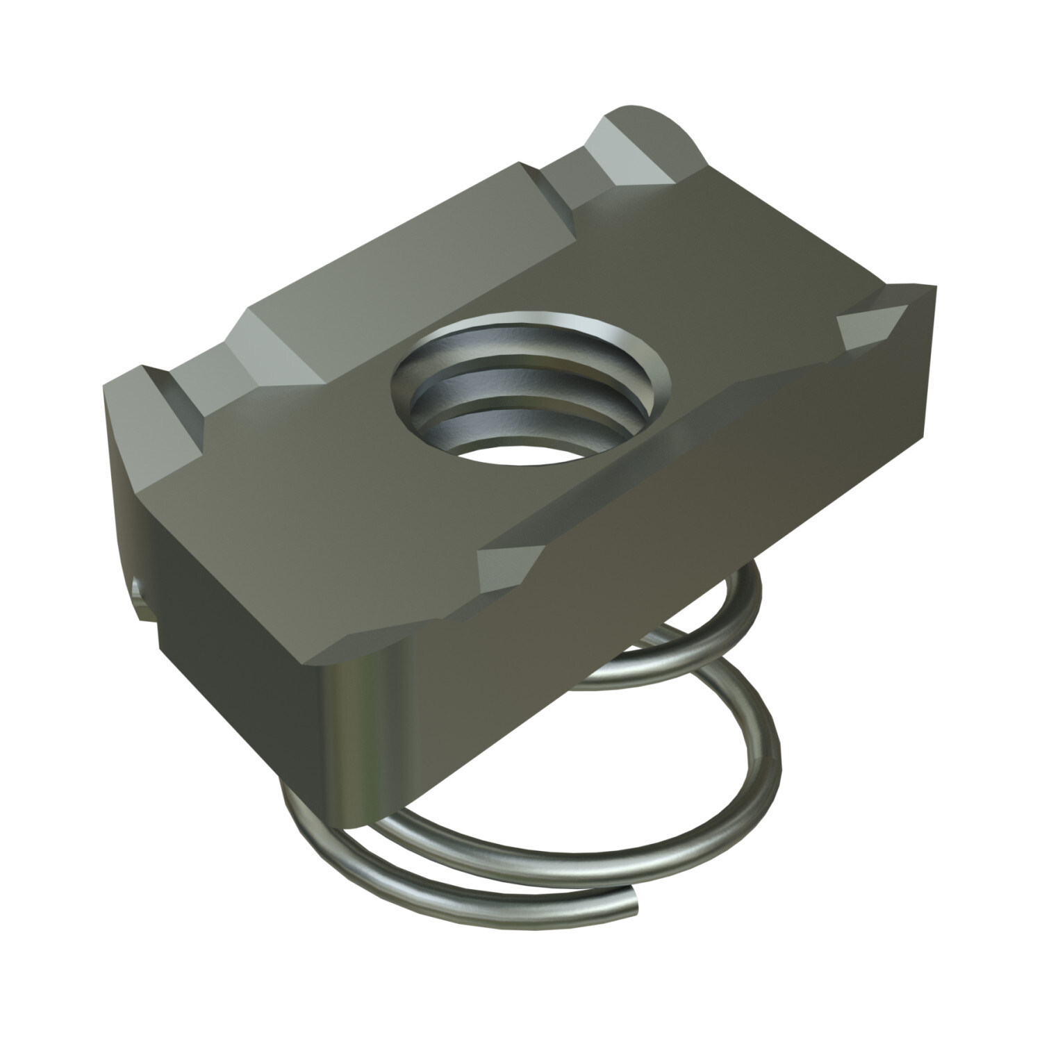 UNISTRUT CHANNEL NUT, 1/4"-20, 0.406x 0.448x 0.694, WITH SHORT SPRING, EG