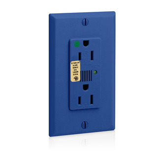 20-Amp 125-Volt Decora Plus Duplex Receptacle, Blue