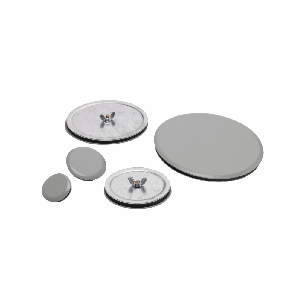 Eaton B-Line series other enclosure accessories, ANSI 61 gray polyester powder coated, 2-1/2 inch, Protects openings, pushbuttons and conduit openings, Stainless steel, Oil-tight Hole seals, Hole seals