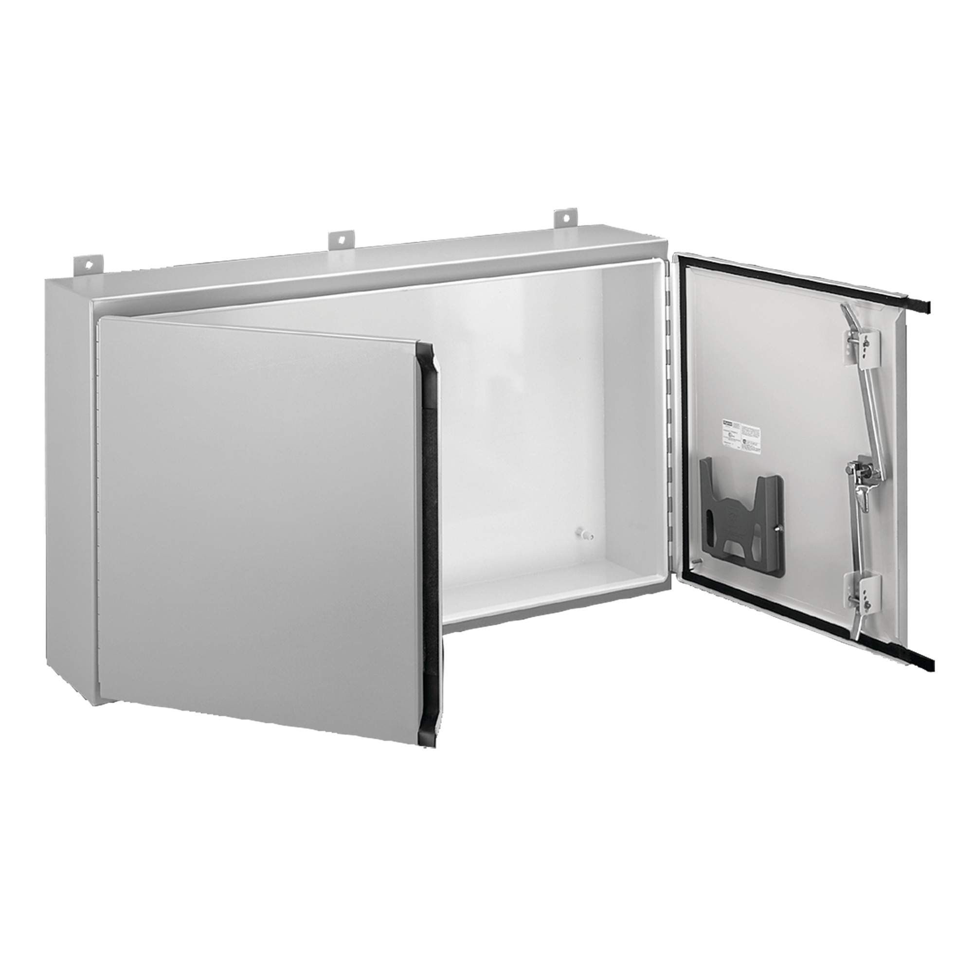 Continuous Hinge 2-Door with Handle Type 12, 24.00x48.00x8.00, Gray, Steel