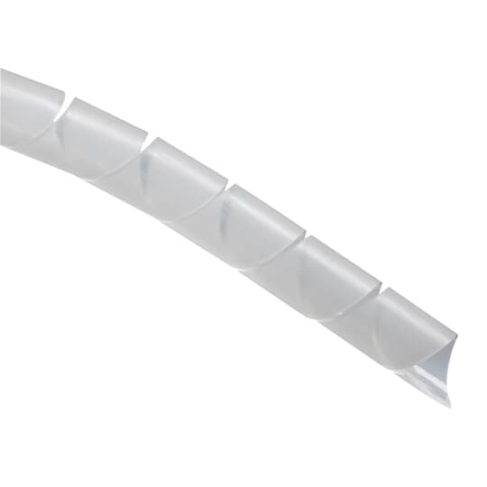 Spiral Wrap, Natural Polyethylene for Temperatures up to 50 Degrees Celsius (122 F), Outside Diameter of 25.4mm (1.0 Inches), Pitch of 28.19mm (1.11 Inches), Nominal Wall Thickness of 1.78mm (0.07 Inches), 30.48m Reel (100 Feet)
