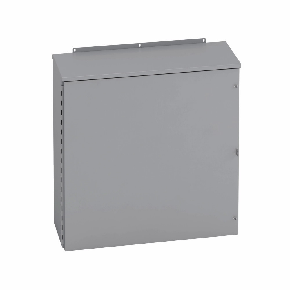 Type 3/3R panel enclosures, 30" height, 8" length, 24" width, NEMA 3R, Hinged cover, RHC enclosure, Wall mount, Medium single door, External mounting feet, Carbon steel